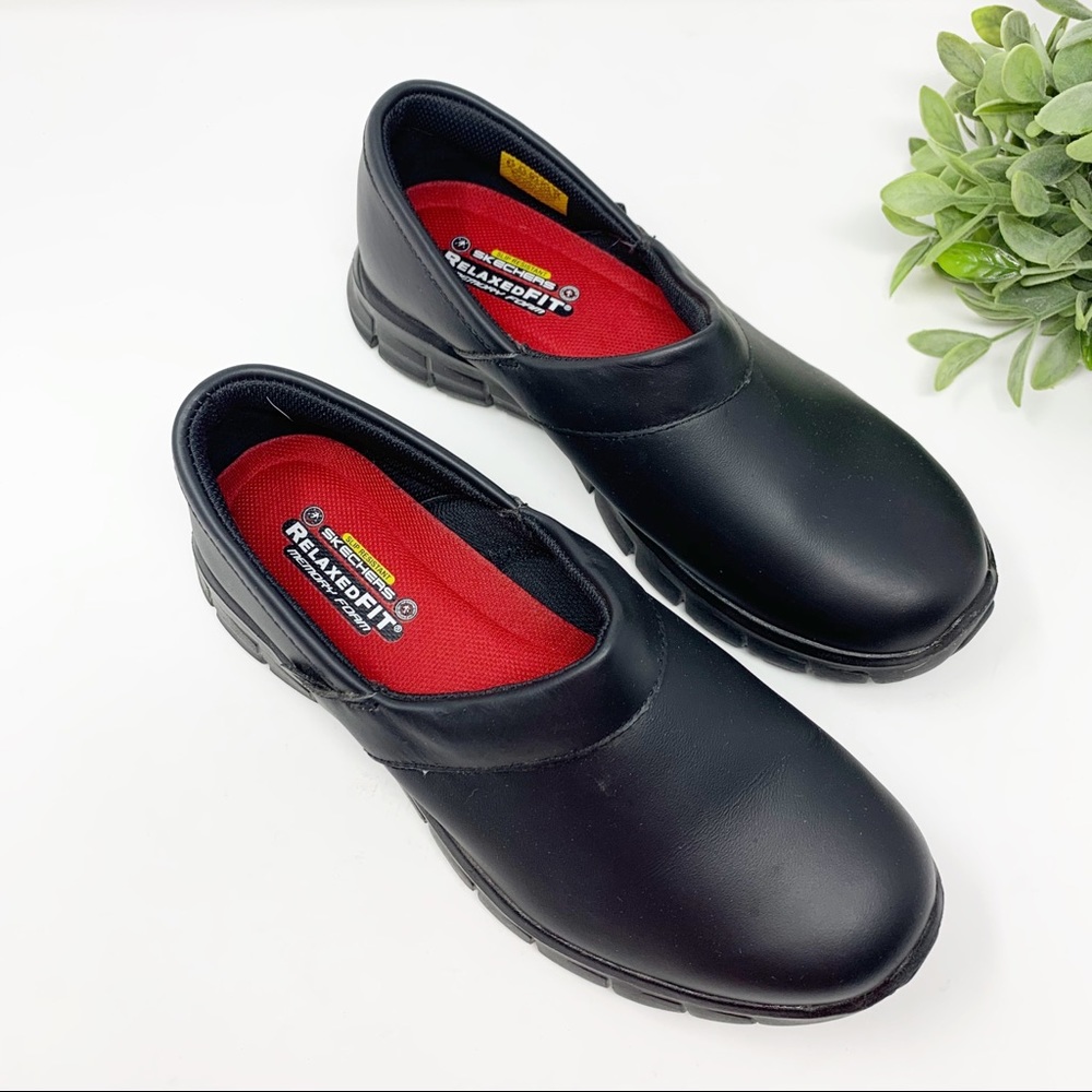 Skechers Work sure track Bernal slip on black 8.5